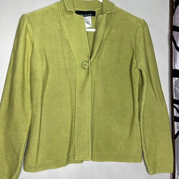 Jones New York Women's Knitted Apple Green Cardigan Small - Picture 3 of 11